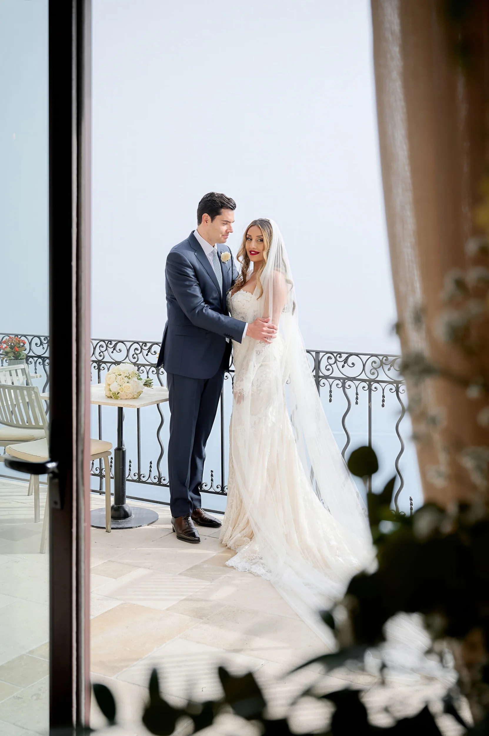 George & Sana — balcony portrait
